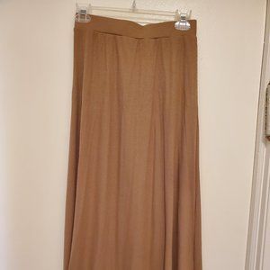 Maxi Camel/Brown Fine Ribbed Skirt